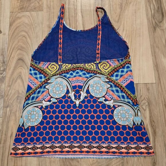 Chic Hale Bob Designer Halter Tank Top S Womens Mixed Geometric Boho Wanderlust - Picture 11 of 13
